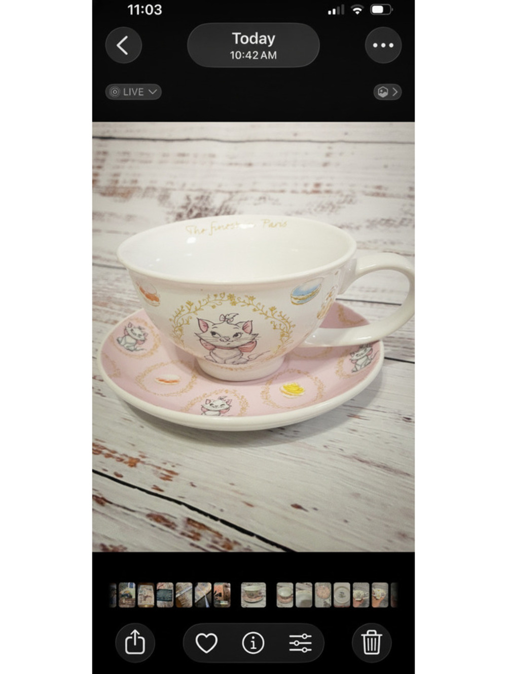 Disney Marie The Finest in Paris teacup and saucer set